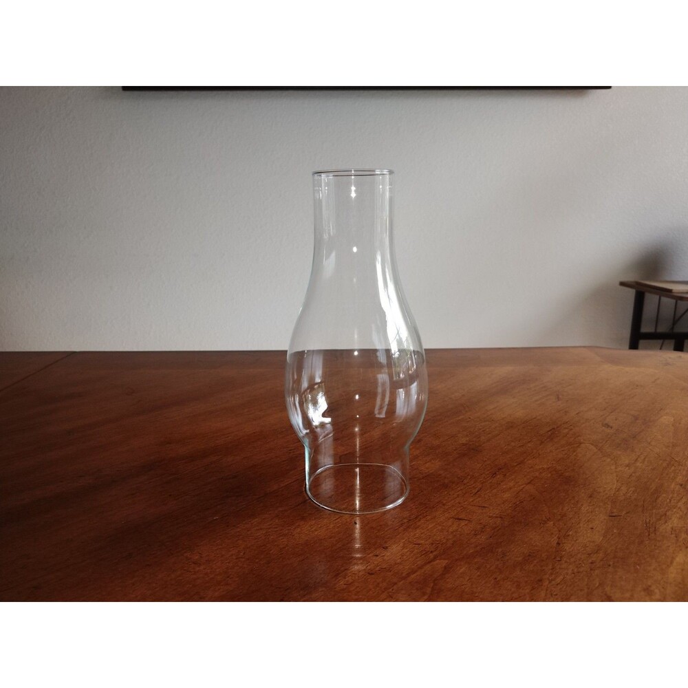VTG Clear Glass Hurricane Lamp Shade Chimney 8.5” Tall 3.5”D Fitter Farm Light